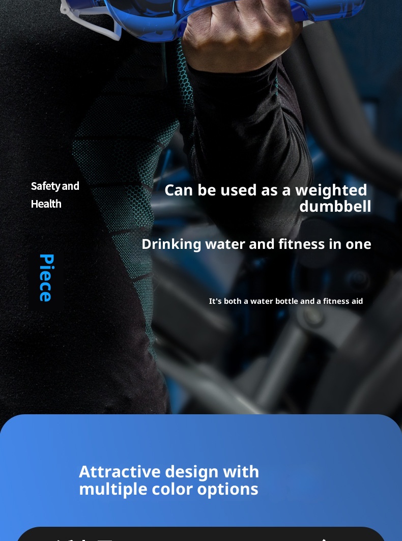 001 Borraccia in plastica di grandi dimensioni, resistente alle alte temperature, con cannuccia, per sport all'aria aperta e fitness, tazza spaziale Ton_voghion.com