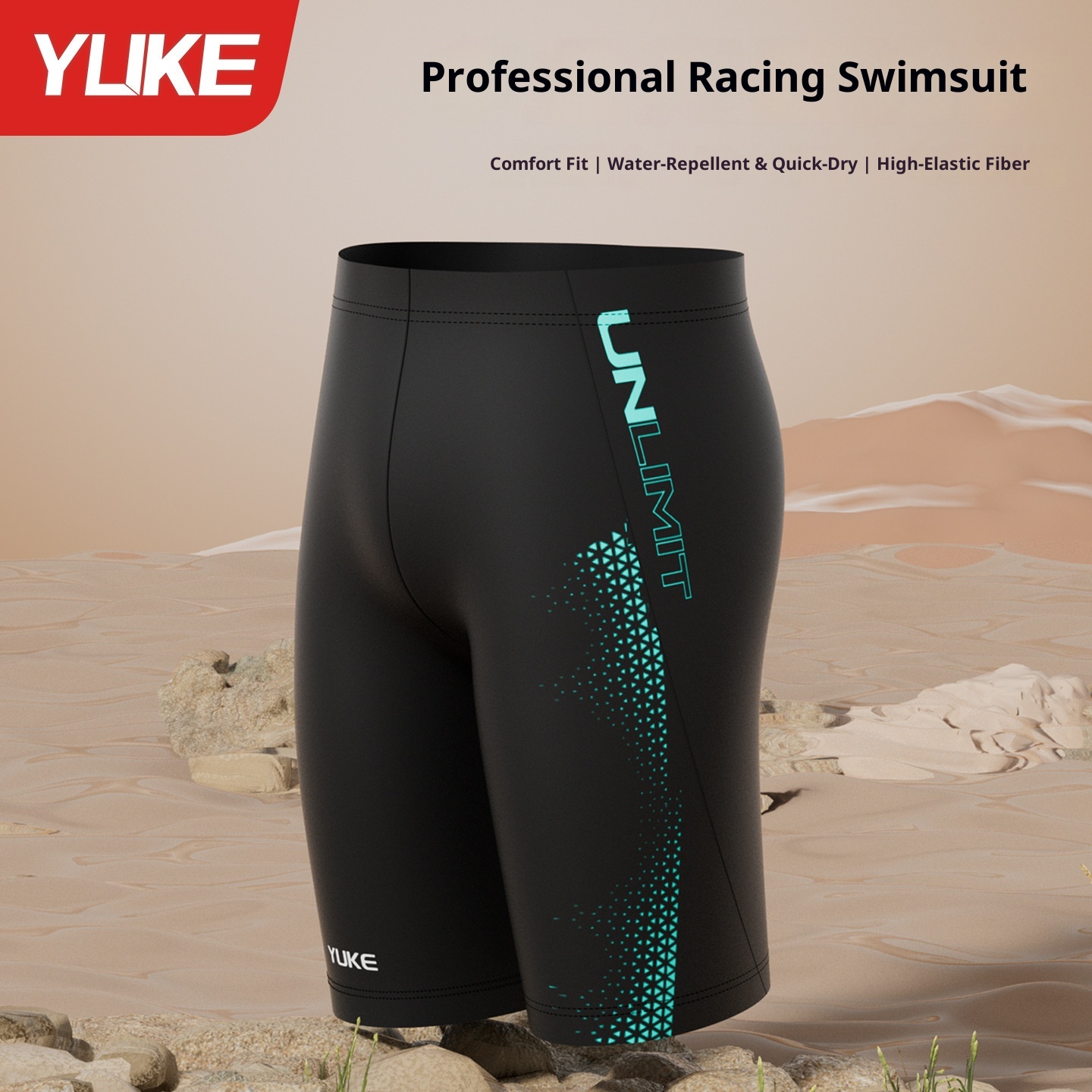 001 Men's 2025 New Professional Racing Five-Point Large Size Trunks Adult Anti-Embarrassment Swimming Training Gear_voghion.com