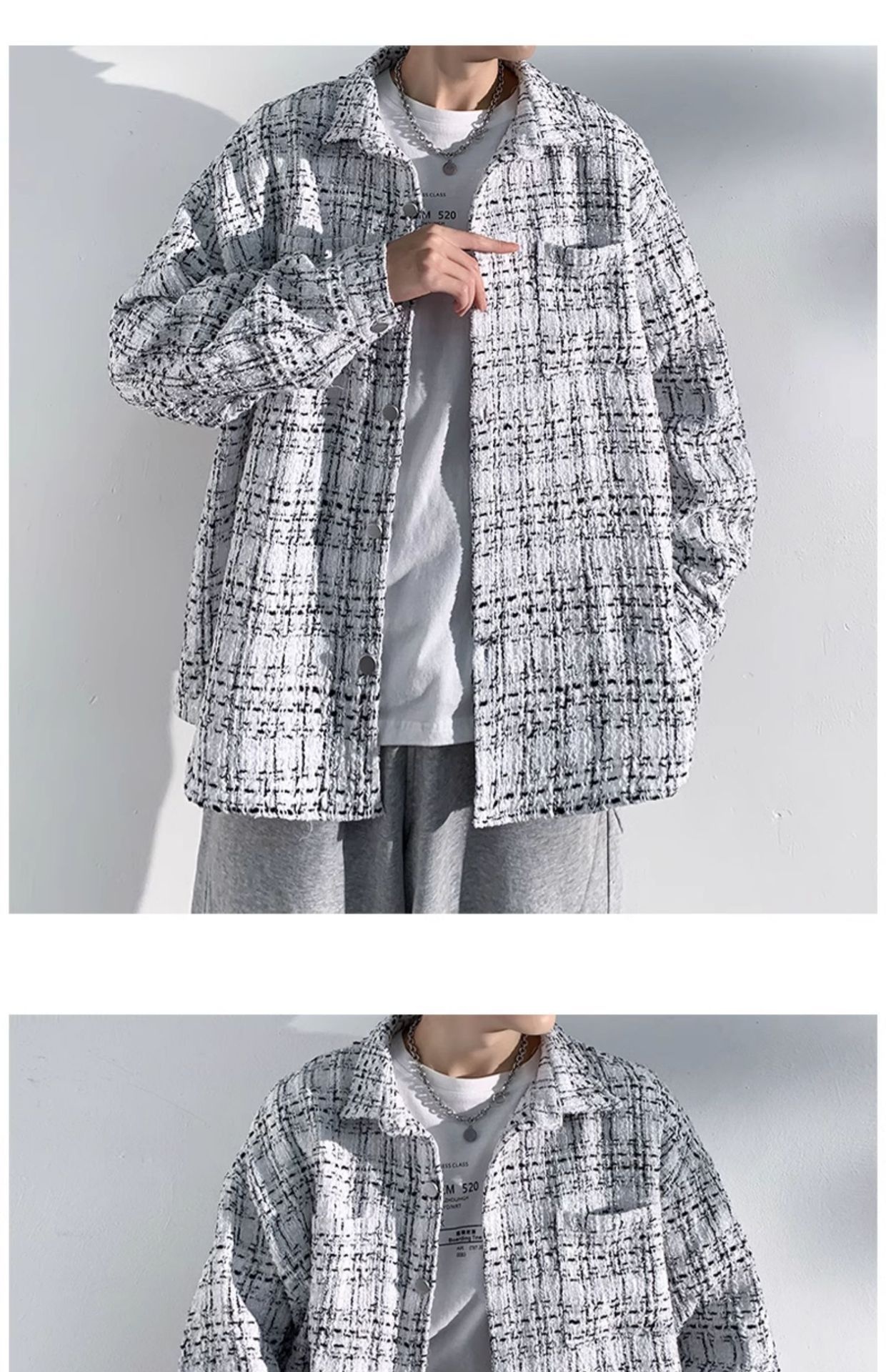 ActiveGo ActiveGo NASAABOUT Houndstooth Men's Brand European American High Street Spring And Autumn Trendy Cool Jacket British Style_voghion.com