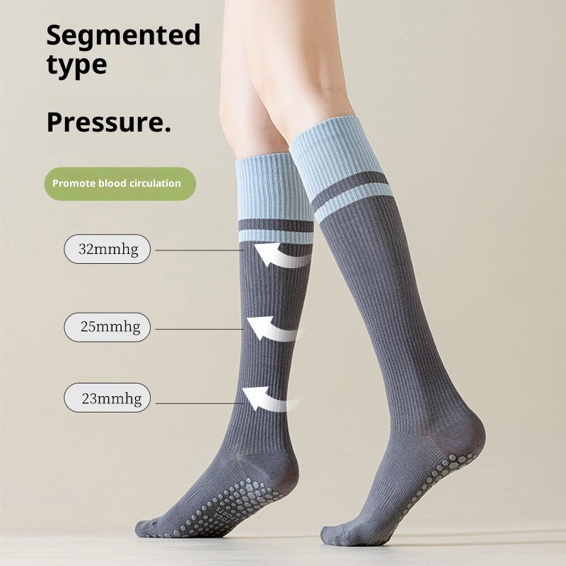 001 Calzini sportivi da donna, antiscivolo, a compressione, per yoga, pilates, polpacci, corsa, salto con la corda, ciclismo_voghion.com