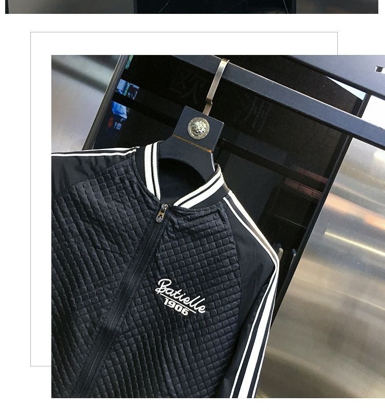 ActiveGo ActiveGo Giacca da baseball da uomo europea di alta qualità con patchwork ricamato, imbottita e calda, autunno 2023_voghion.com