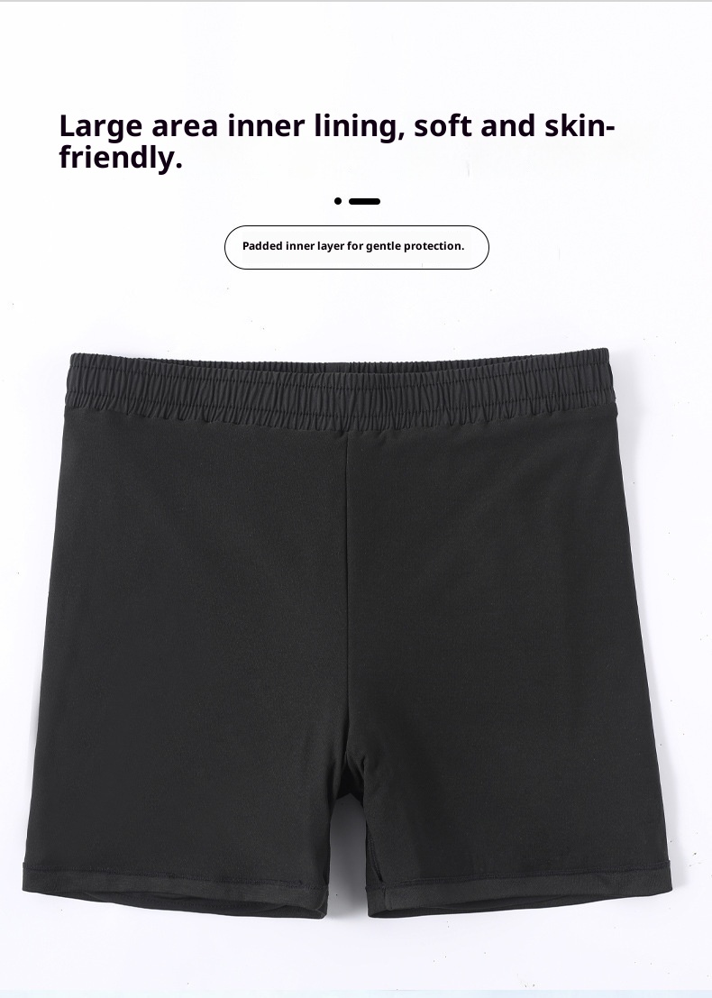 001 Men's Double Layer Boxer Loose Adult Quick Dry Anti-Embarrassment Trunks Beach Pants Hot Spring Swimming Wear Wholesale_voghion.com