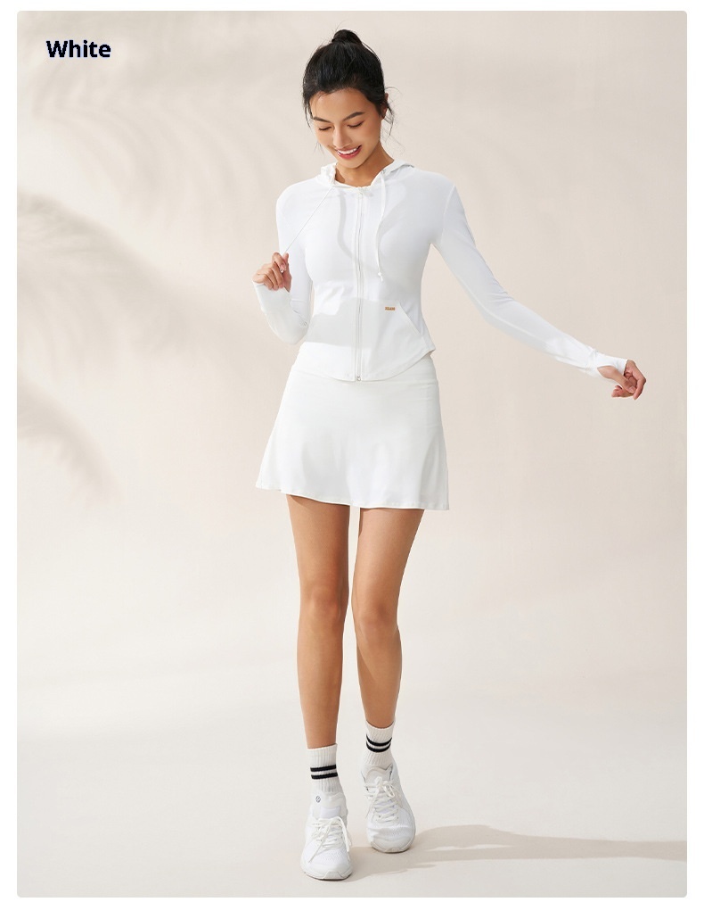 ActiveGo ActiveGo Zhejiang Xichen Original Yarn, abbigliamento da yoga traspirante con cappuccio e protezione solare UV per donna, abbigliamento leggero per esterni_voghion.com