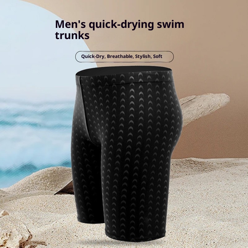 Short de natation professionnel mi-long pour homme, taille L, 5 points, modèle Shark Racing, vente directe d'usine._voghion.com