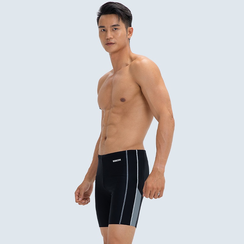 001 Momasong Trunks Professional Training Men's Five-Point Gear Adult Boxer Quick-Dry Swimming Shorts_voghion.com