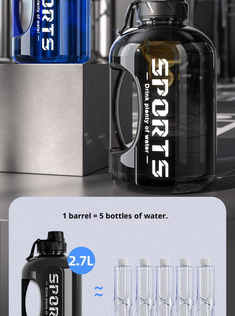 001 Borraccia in plastica di grandi dimensioni, resistente alle alte temperature, con cannuccia, per sport all'aria aperta e fitness, tazza spaziale Ton_voghion.com