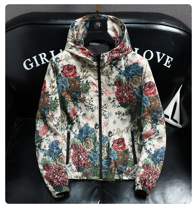 ActiveGo ActiveGo, marchio europeo alla moda, giacca con cappuccio di alta qualità da uomo, autunno, nuovo, cappotto stampato alla moda_voghion.com