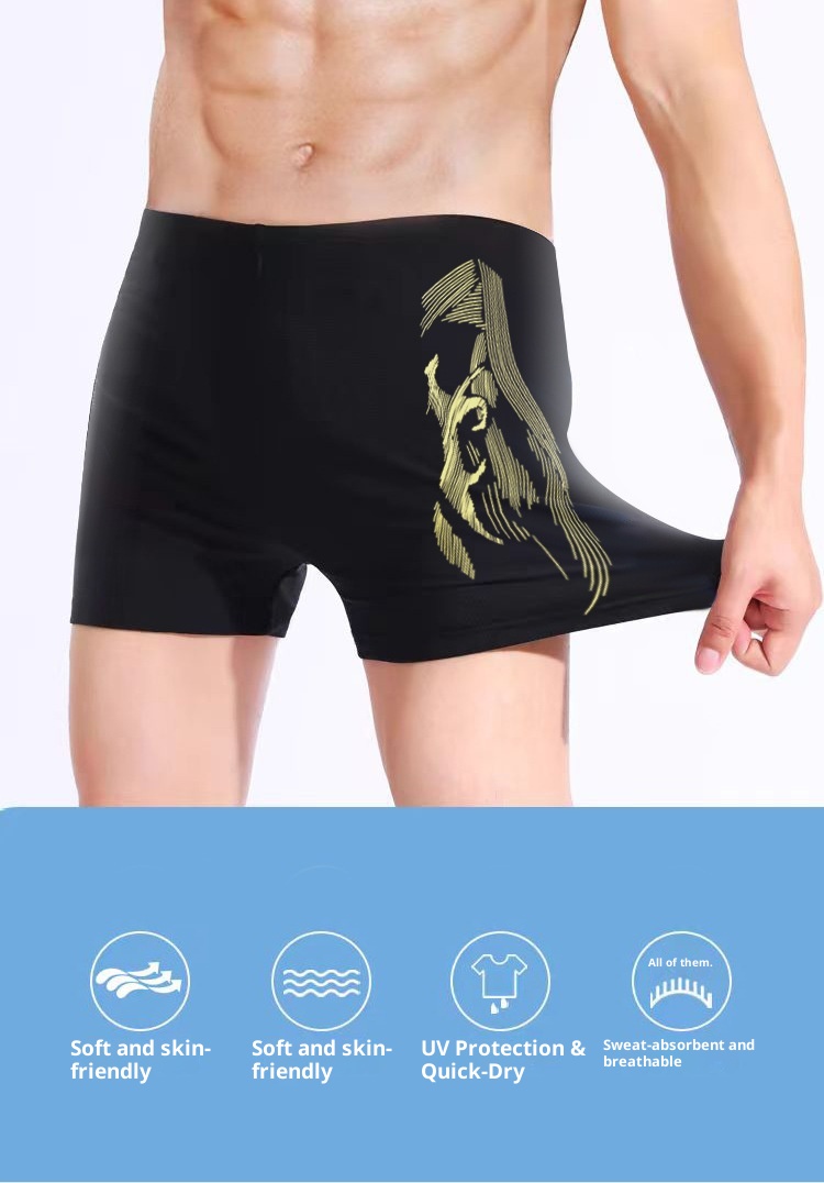 001 Bequeme Boxershorts für Erwachsene in Übergröße, schnelltrocknend, Badehose für Herren_voghion.com