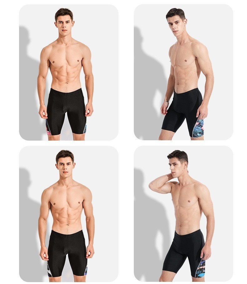 001 Herren Fünf-Punkte Schnelltrocknende Anti-Peinlichkeits-Badehose für Erwachsene und Jugendliche_voghion.com