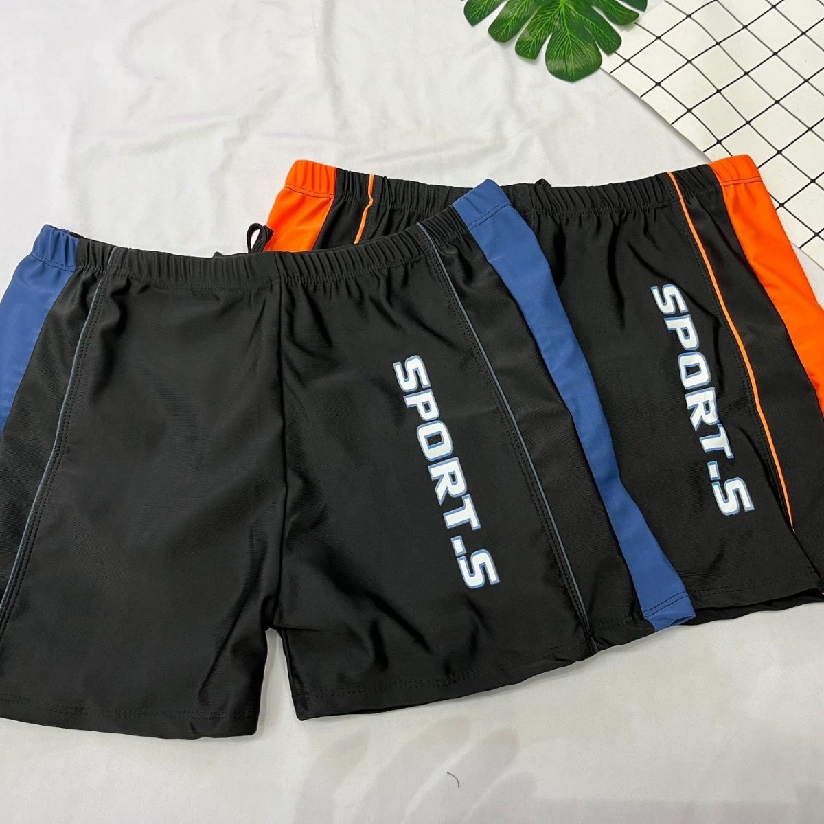 001 Men's Large Size Casual Fashion Letter Print Anti-Embarrassment Quick-Dry Swim Trunks Loose Fit For Hot Springs And_voghion.com