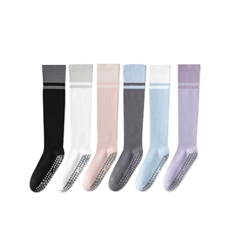001 Yoga Socks Thin Non-Slip Mid-Calf Professional Compression Calf Pilates Summer Jump Rope Running Sports Fitness_voghion.com