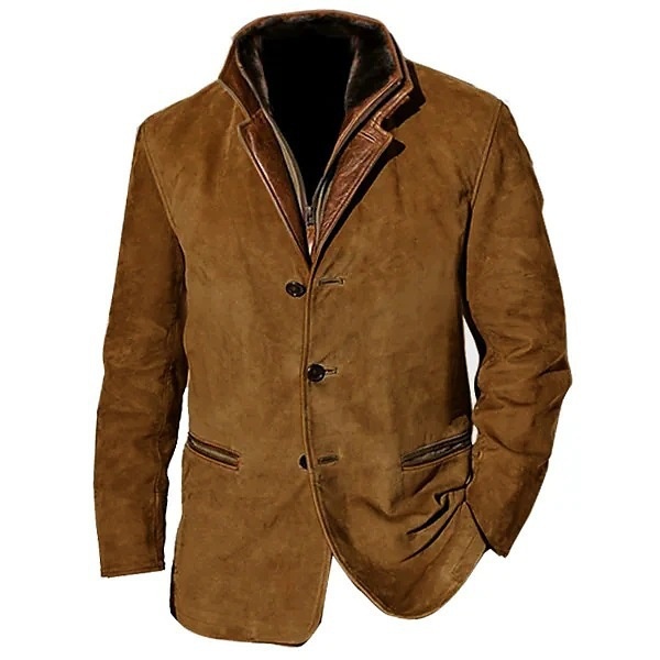ActiveGo ActiveGo Cross-Border Spring Autumn New European And American Fashion Retro Jacket Men's Casual Coat Turn-Down Collar Workwear_voghion.com