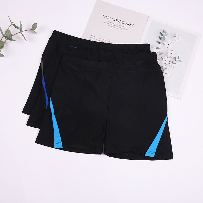 001 Neue, schlichte Badehose mit Seitenstreifen für heiße Quellen, bequem, atmungsaktiv, Boxershorts-Stil, schnelltrocknend, erfrischend, Großhandel für Erwachsene_voghion.com