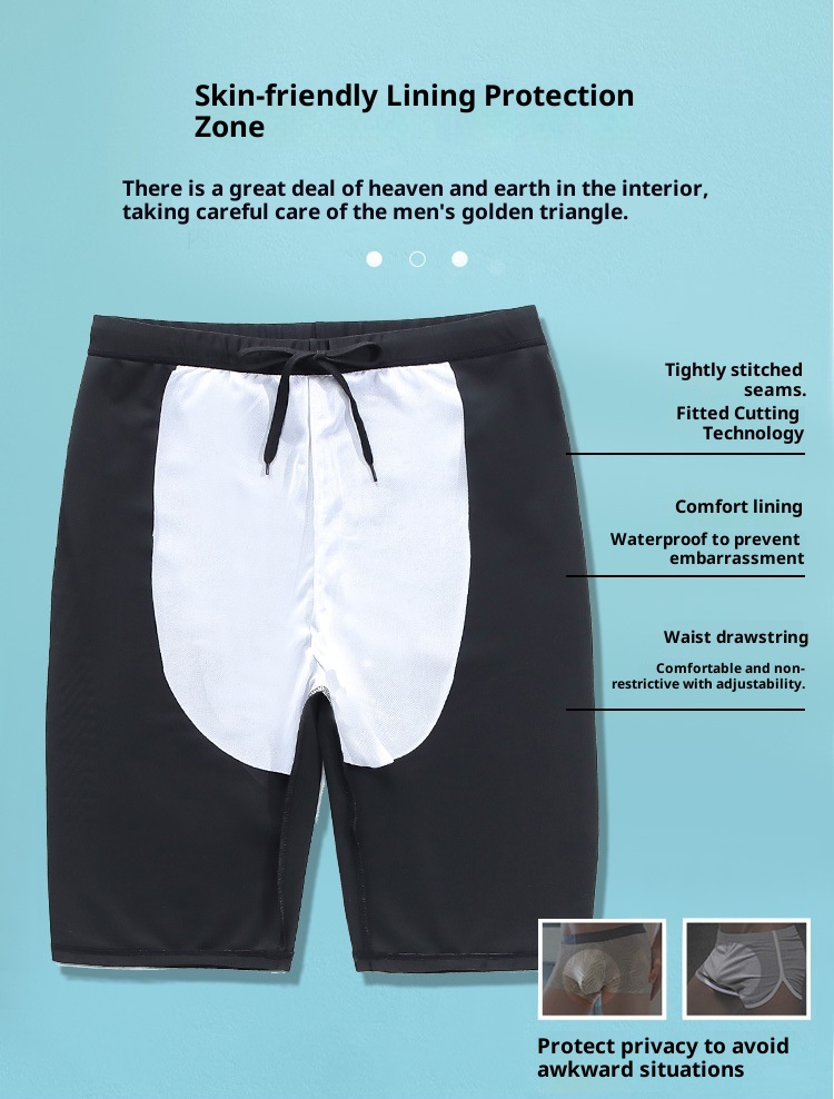 001 Fünf-Punkte-Shorts Anti-Peinlichkeits-Boxershorts Modische Herren-Profi-Badehose, schnelltrocknend, atmungsaktiv, für Strand, Spa und Badebekleidung_voghion.com