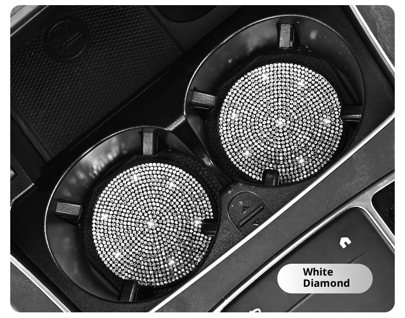 Small Deng Small Deng Cross-Border Exclusive With Rhinestones, Mat, Creative Car Anti-Slip Silicone Rhinestone Cup Mat_voghion.com