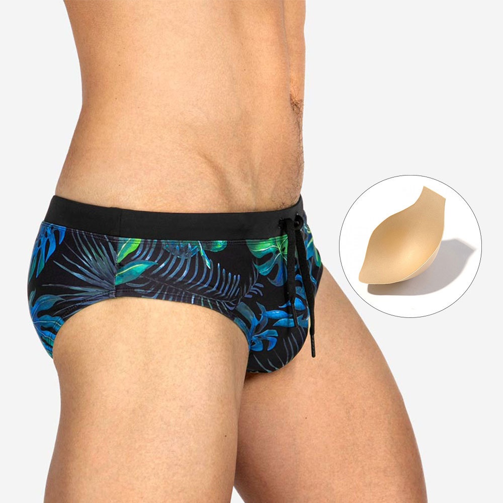 001 UXH Neue Herren Retro Farbverlauf Dreieck Badehose mit Cups Badehose für Erwachsene Strandurlaub Badehose für Herren_voghion.com