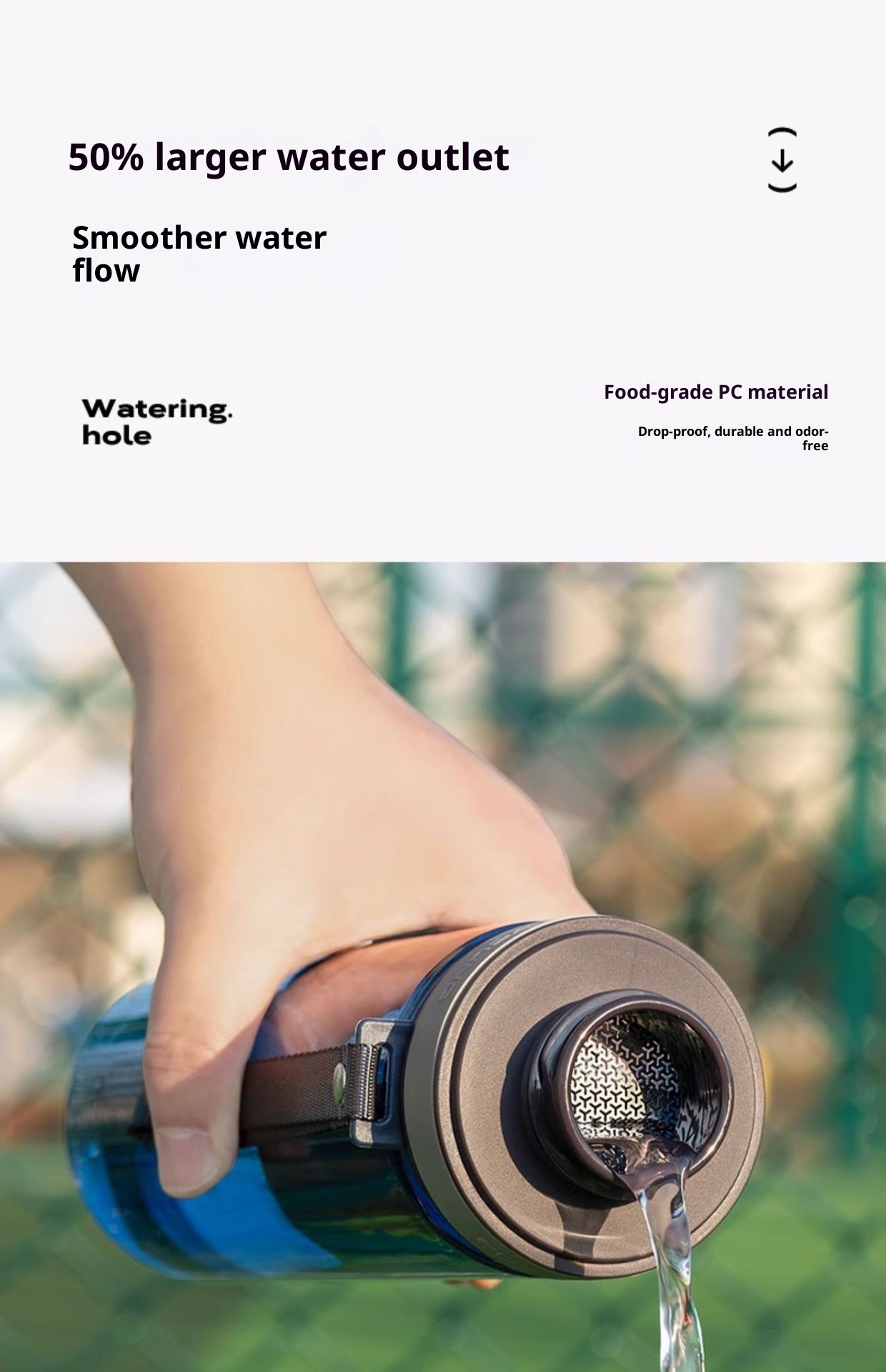 001 Große Trinkflasche für Männer, Sommer-Outdoor-Becher, Sport-Trinkflasche, bruchfester Kunststoff, hitzebeständig_voghion.com