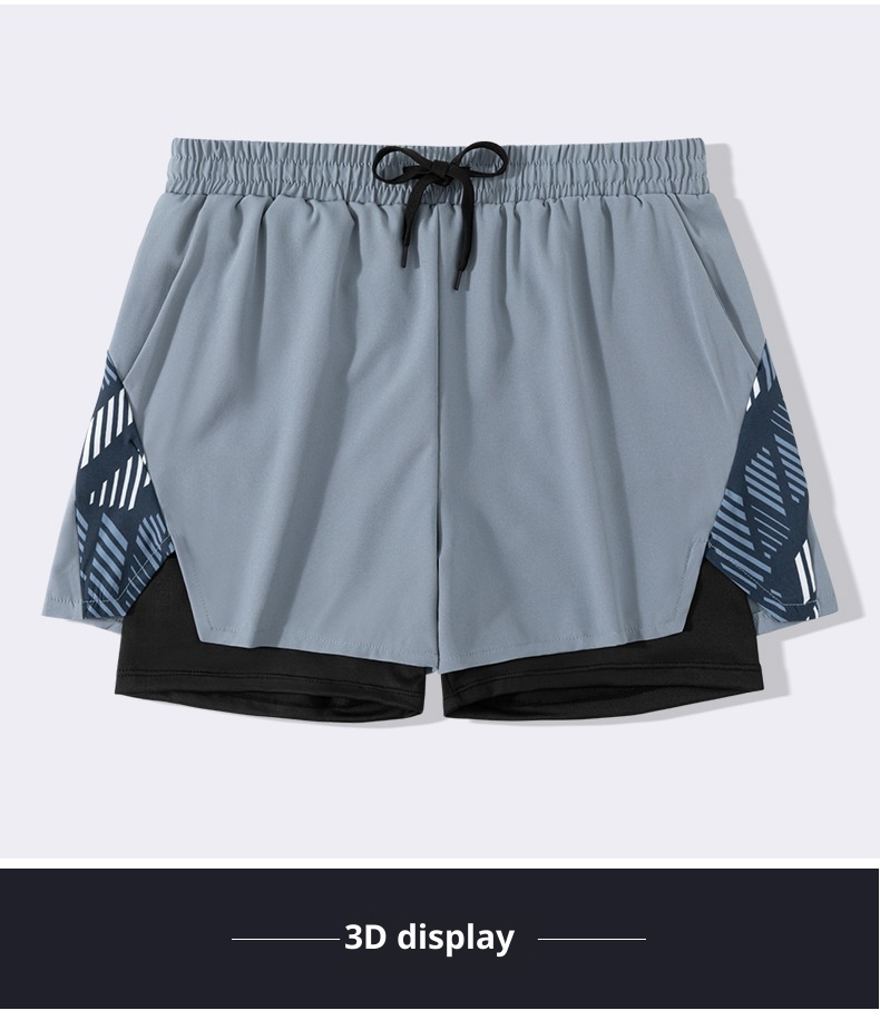 001 Yuke Herren Badehose, doppellagig, schnelltrocknend, professionell, Anti-Peinlichkeits-Badehose, neue große Größe, lockerer Schnitt, Sonnenschutz_voghion.com