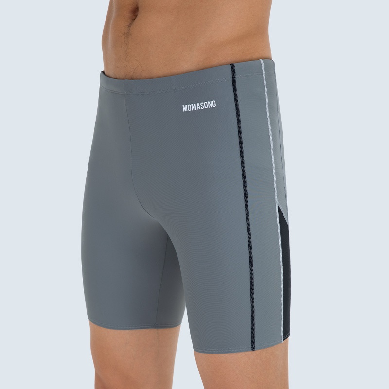 001 Momasong Trunks Professional Training Men's Five-Point Gear Adult Boxer Quick-Dry Swimming Shorts_voghion.com