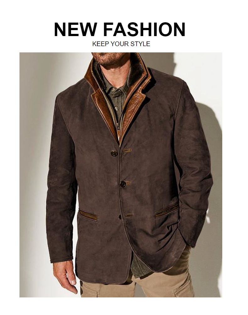ActiveGo ActiveGo Cross-Border Spring Autumn New European And American Fashion Retro Jacket Men's Casual Coat Turn-Down Collar Workwear_voghion.com