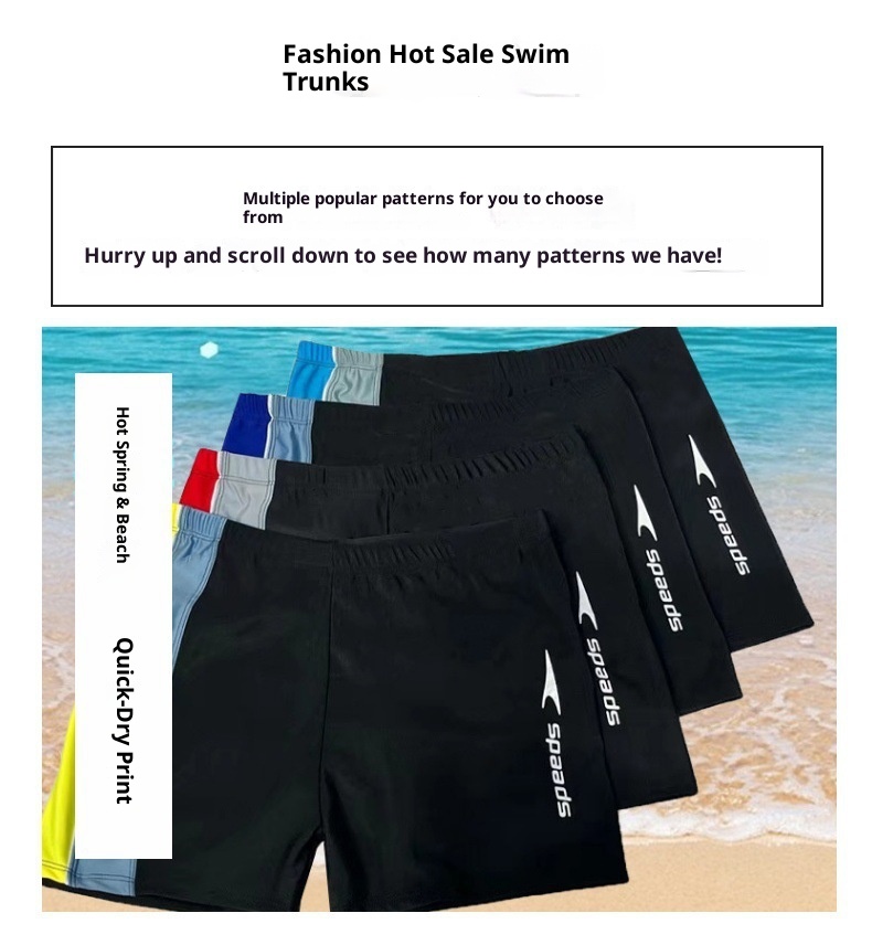 001 Herren-Boxershorts in Übergröße mit Farbblockmuster, atmungsaktiv, schnelltrocknend und bequem – ideal für Strand und Spa_voghion.com