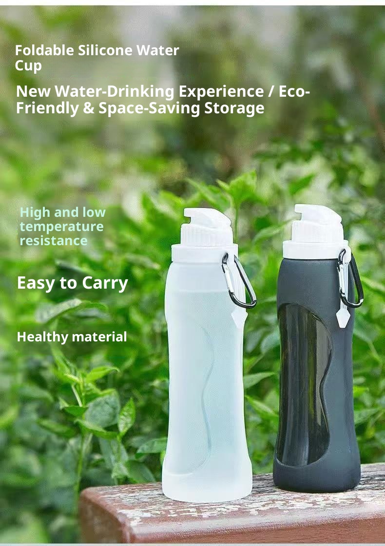 001 Tazza pieghevole in silicone per sport all'aria aperta, borraccia portatile, per ciclismo, viaggi d'affari, articoli da viaggio pratici e multifunzionali_voghion.com