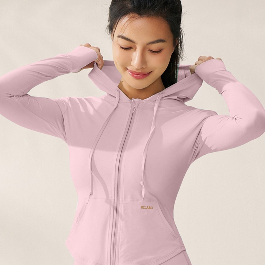 ActiveGo ActiveGo Zhejiang Xichen Original Yarn, abbigliamento da yoga traspirante con cappuccio e protezione solare UV per donna, abbigliamento leggero per esterni_voghion.com