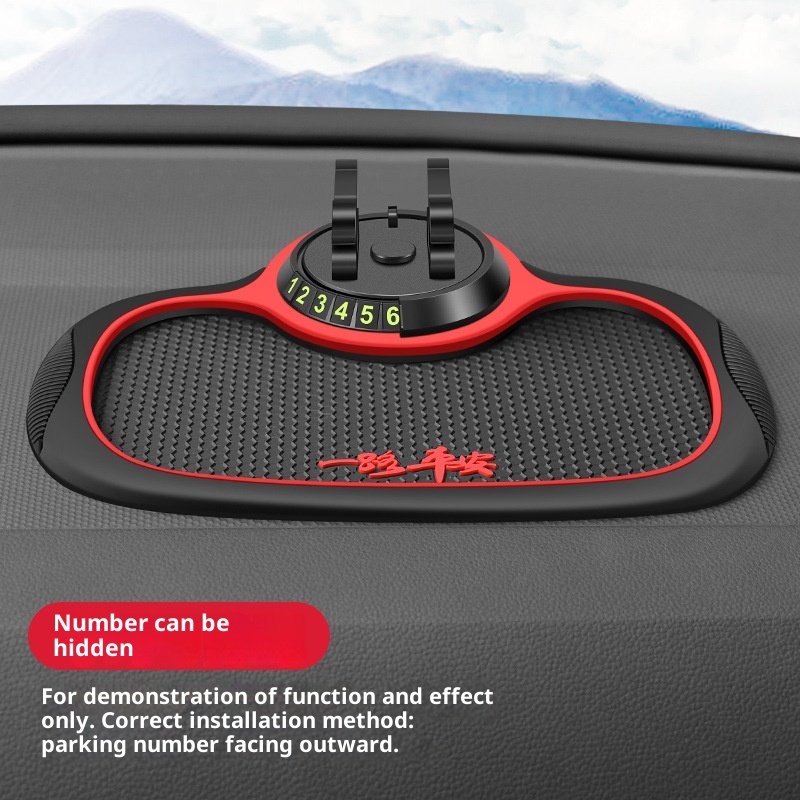 Xiao Deng Handyhalterung, multifunktional, mit Nationalflagge, rutschfest, für Armaturenbrett, Instrumententafel, Auto-Ablagematte, Parkplatznummernschild_voghion.com