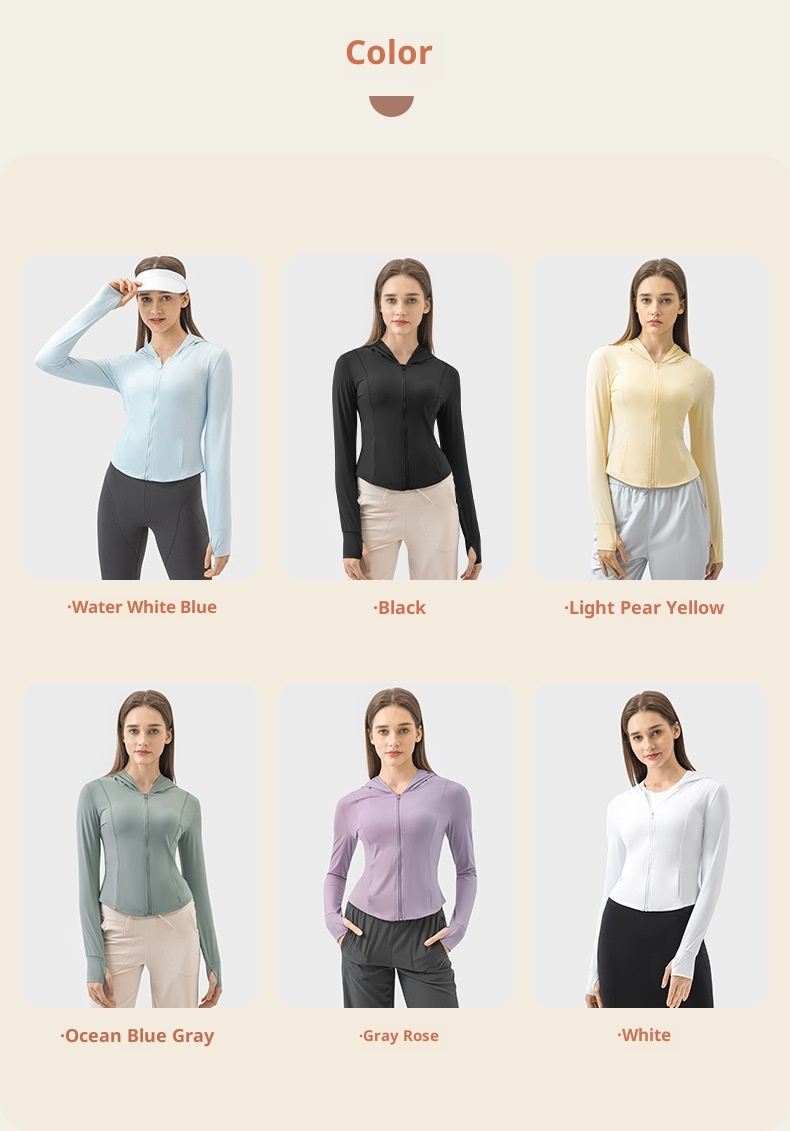 ActiveGo ActiveGo Estate Nuovo UPF50+ Leggero Traspirante Abbigliamento da Sole per Donna Protezione UV Giacca in Pelle Cappotto da Donna DSS095_voghion.com