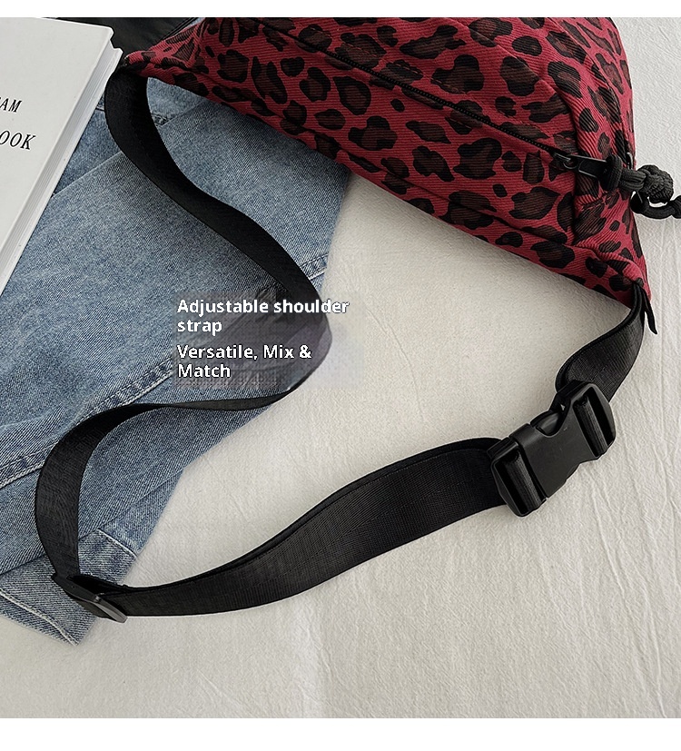 001 New Leopard Print Women's Chest Fashionable Large Capacity Single Shoulder Crossbody Trendy Outdoor Sports Portable_desvips.com