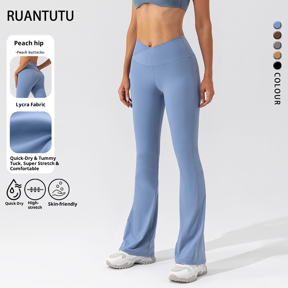 ActiveGo Sommer-Hose mit hohem Bund für Yoga, Laufen, Outdoor-Sportarten, Training, Tanz und Fitness – atmungsaktiv und schnelltrocknend_voghion.com