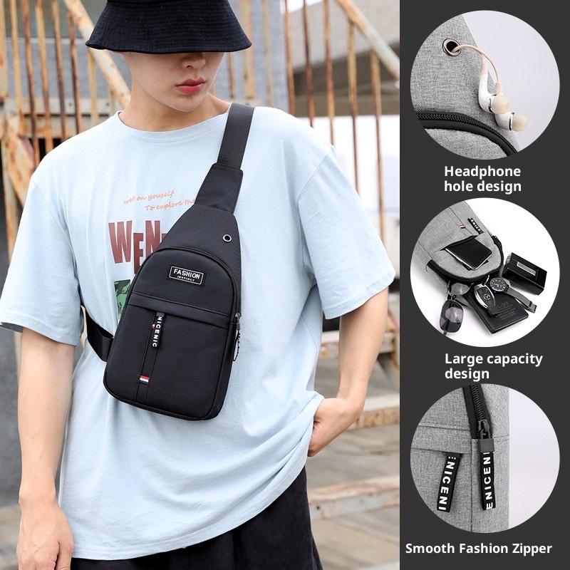 001 Cross-border Men's Chest New Oxford Cloth Korean Version Multifunctional Sports Casual Single Shoulder Crossbody Bag_voghion.com