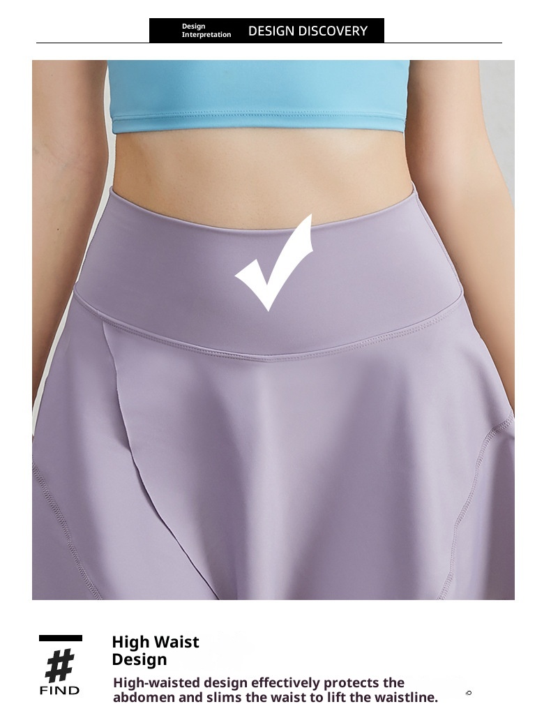 ActiveGo ActiveGo Yoga Peach Hip High Waist Elastic Tummy Control Running Fitness Covering Flaws Ruffled Outdoor Sports Dance Skirt Pants_voghion.com