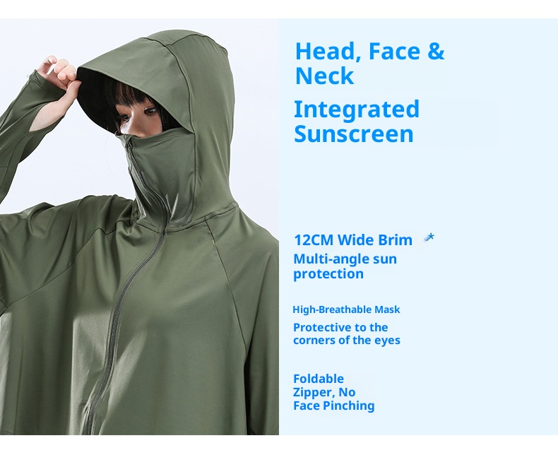 Châle ActiveGo Cloud Original en laine pour femme avec bord en caoutchouc noir, protection solaire UPF50+ UV respirante, vêtement décontracté et polyvalent_voghion.com