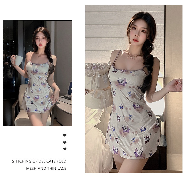 Nuisette imprimée LuvBox Lingerie avec coussinets de poitrine pour femme, sans manches, moulante, courte, Pure Desire, Hot Girl, sexy QQNY_voghion.com