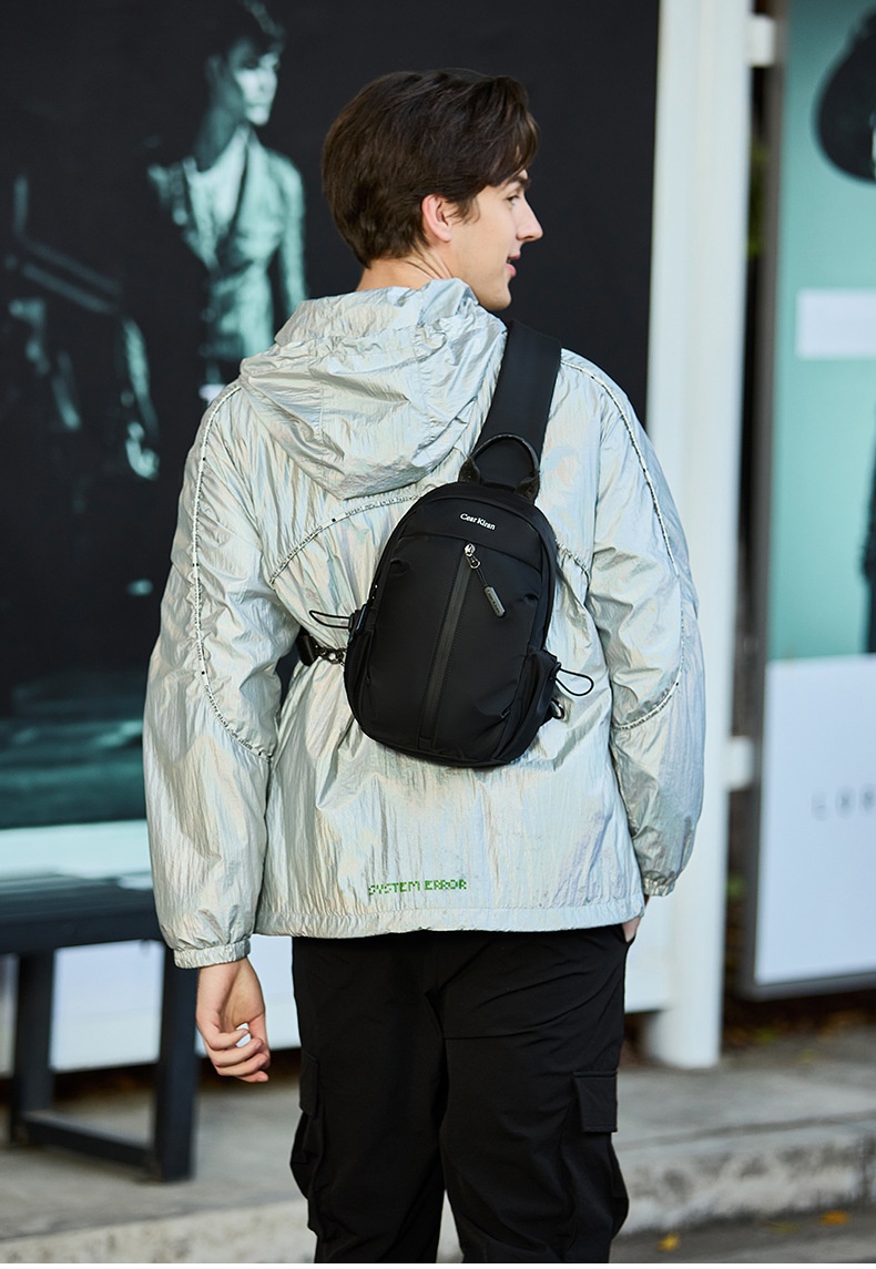 001 Korean Style Trendy Casual Men's Chest Sports Cycling Waterproof Port Shoulder Simple Fashion Crossbody Bag_voghion.com