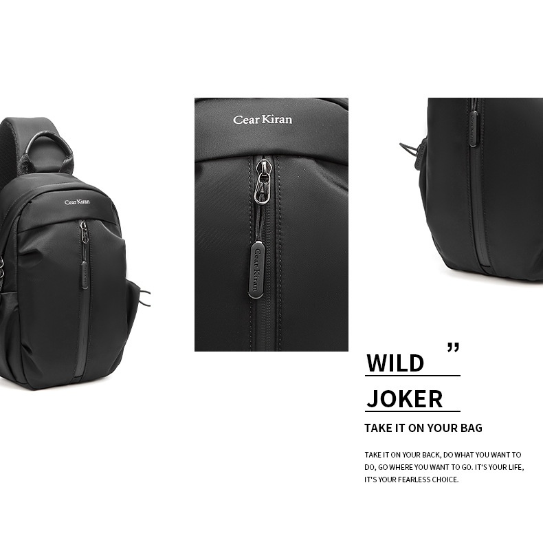 001 Korean Style Trendy Casual Men's Chest Sports Cycling Waterproof Port Shoulder Simple Fashion Crossbody Bag_voghion.com