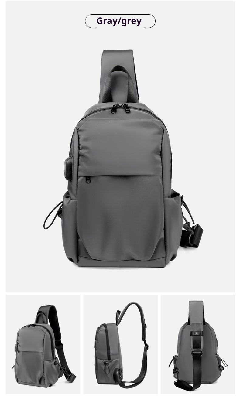 001 Chest Dropshipping New Men's Single Shoulder Crossbody Bag USB Charging Korean Style Casual Sports Backpack Printing_voghion.com