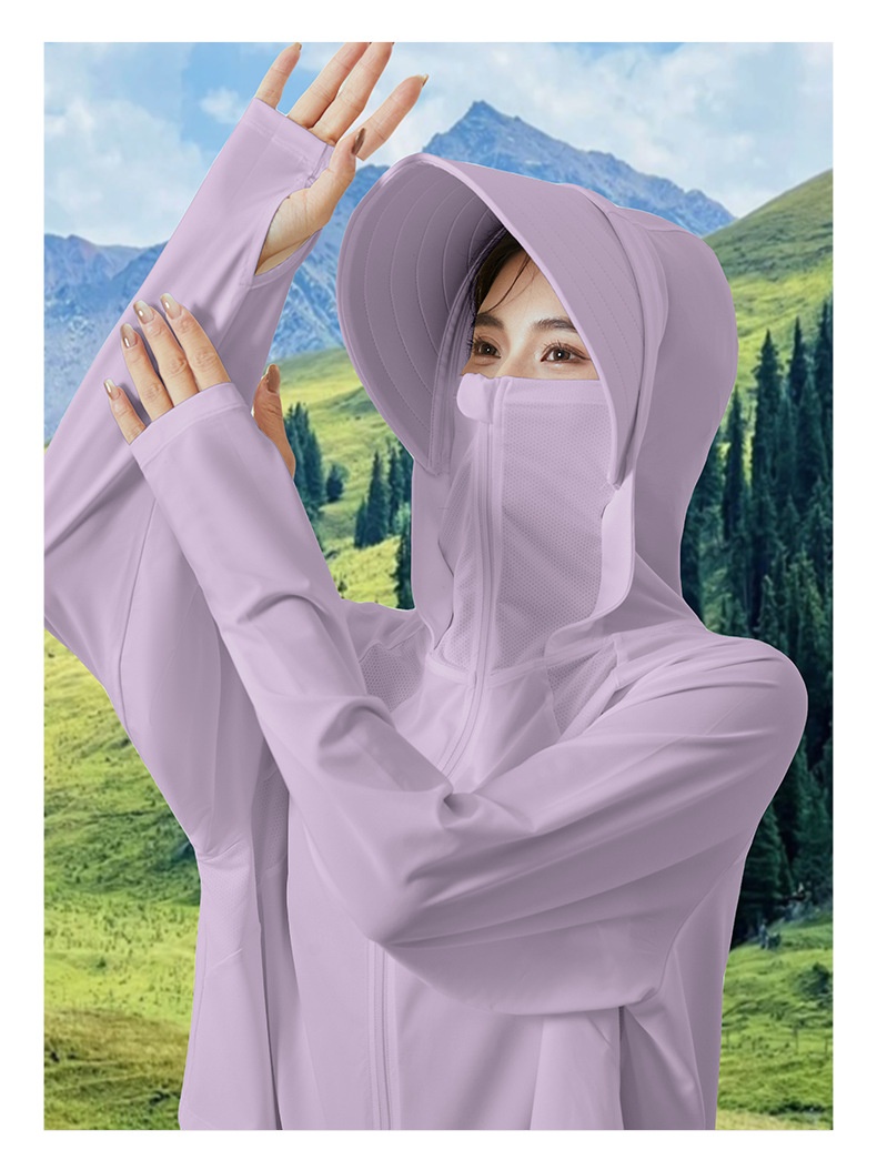 Giacca protettiva estiva a maniche lunghe in seta ghiacciata ActiveGo ActiveGo, abbigliamento protettivo dal sole per esterni da donna_voghion.com