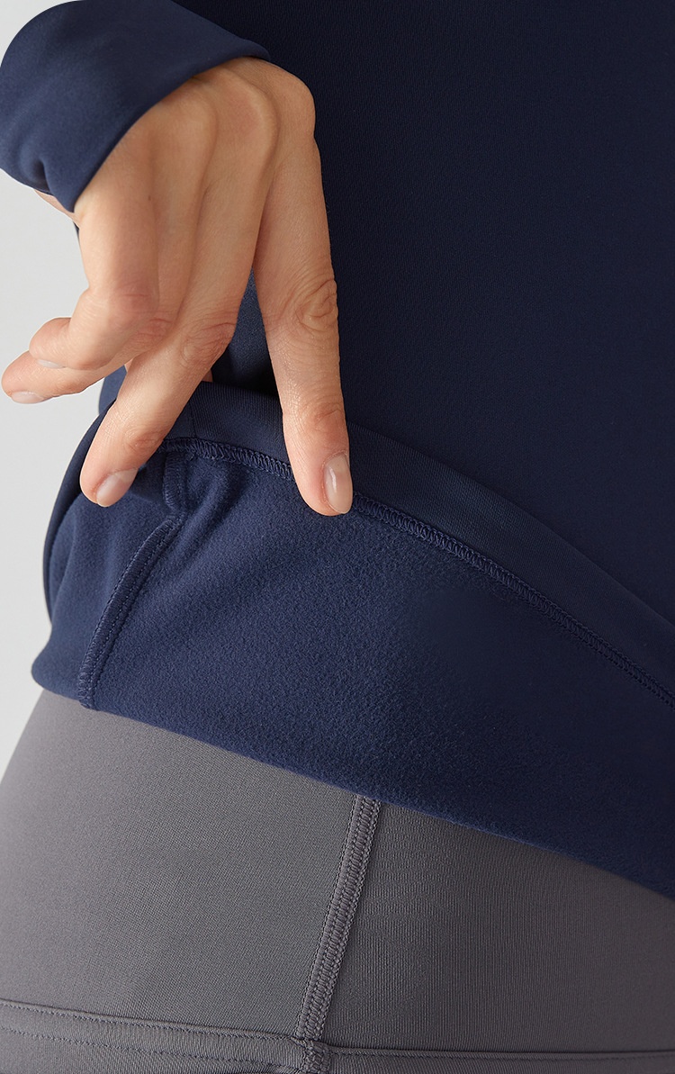 ActiveGo ActiveGo Nuovo top fitness spesso foderato in pile con mezza cerniera, giacca sportiva slim fit con collo alto per donna, caldo cappotto da yoga_voghion.com