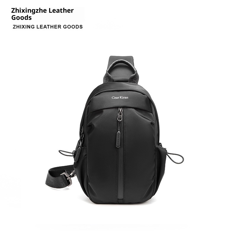 001 Korean Style Trendy Casual Men's Chest Sports Cycling Waterproof Port Shoulder Simple Fashion Crossbody Bag_voghion.com