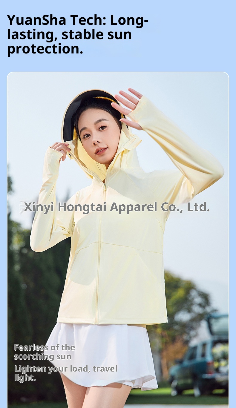 ActiveGo ActiveGo 25 Vêtements de soleil pour femmes Veste coupe-vent légère en soie glacée, protection UV, idéale pour le cyclisme et le sport, respirante_voghion.com