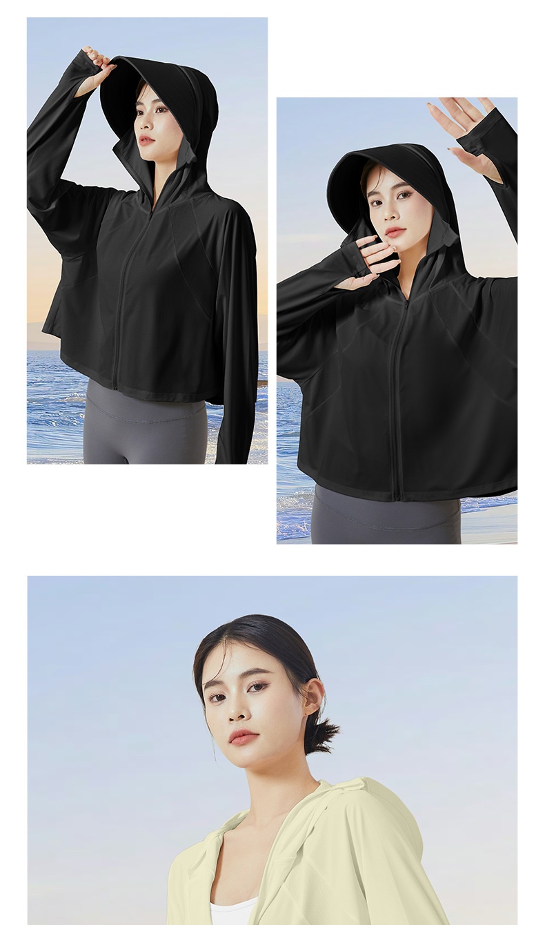 Giacca protettiva estiva a maniche lunghe in seta ghiacciata ActiveGo ActiveGo, abbigliamento protettivo dal sole per esterni da donna_voghion.com