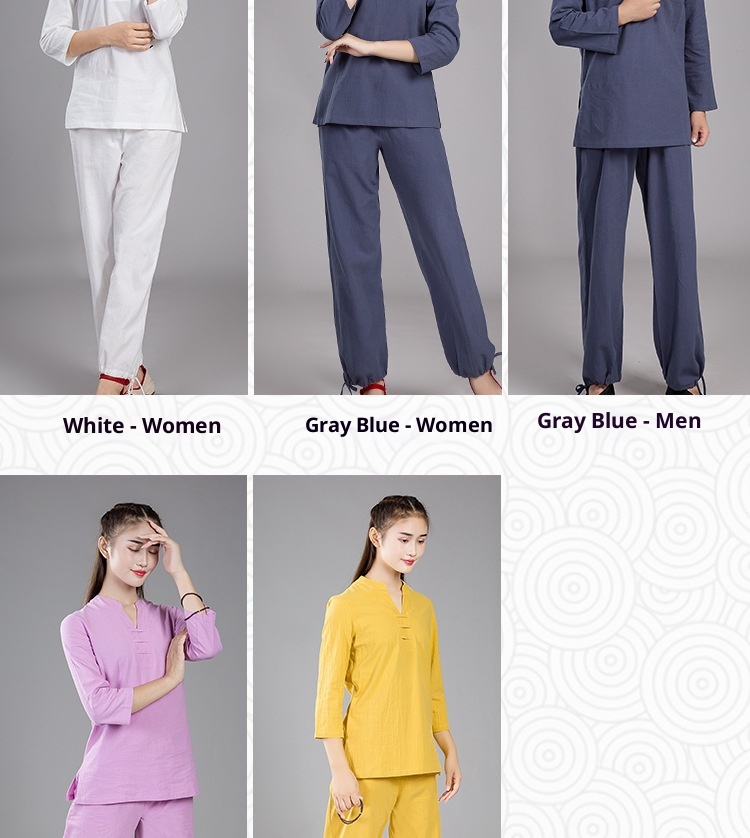 ActiveGo ActiveGo 8808 New Outdoor Sports Cotton And Linen Yoa Clothin For Practitioners, Meditation, Tai Chi Set, One-Piece_voghion.com