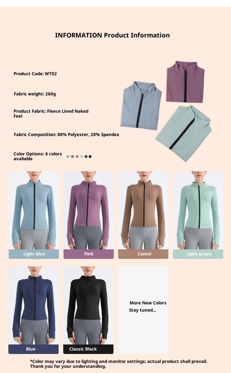 ActiveGo ActiveGo Nuovo Autunno Inverno Sport Yoga Giacca Donna Elasticizzata Corsa Outdoor Lulu Fitness Vestiti Colletto alla coreana Manica lunga_voghion.com