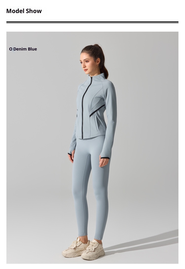 ActiveGo Cross-Border Barely-There Skin-Friendly Fleece Warm Yoga Jacket Autumn Winter Outdoor Running Workout Sports Fitness_voghion.com