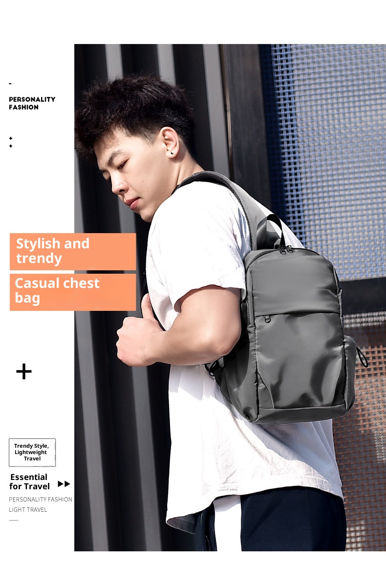 001 Chest Dropshipping New Men's Single Shoulder Crossbody Bag USB Charging Korean Style Casual Sports Backpack Printing_voghion.com