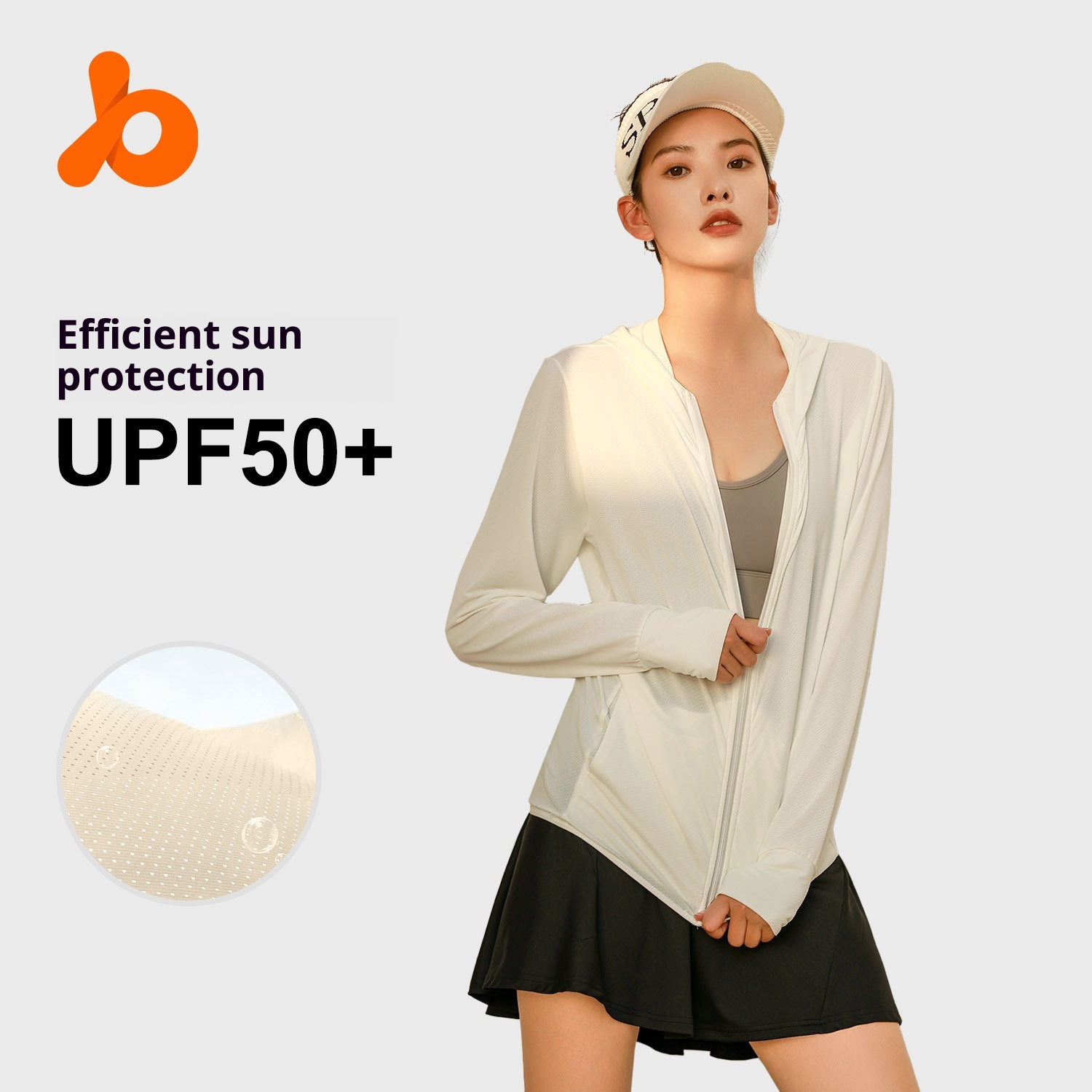 ActiveGo ActiveGo Juyitang Nuova giacca con cappuccio sottile per abbigliamento da donna all'aperto, manica lunga, in jacquard, traspirante, con protezione solare_voghion.com