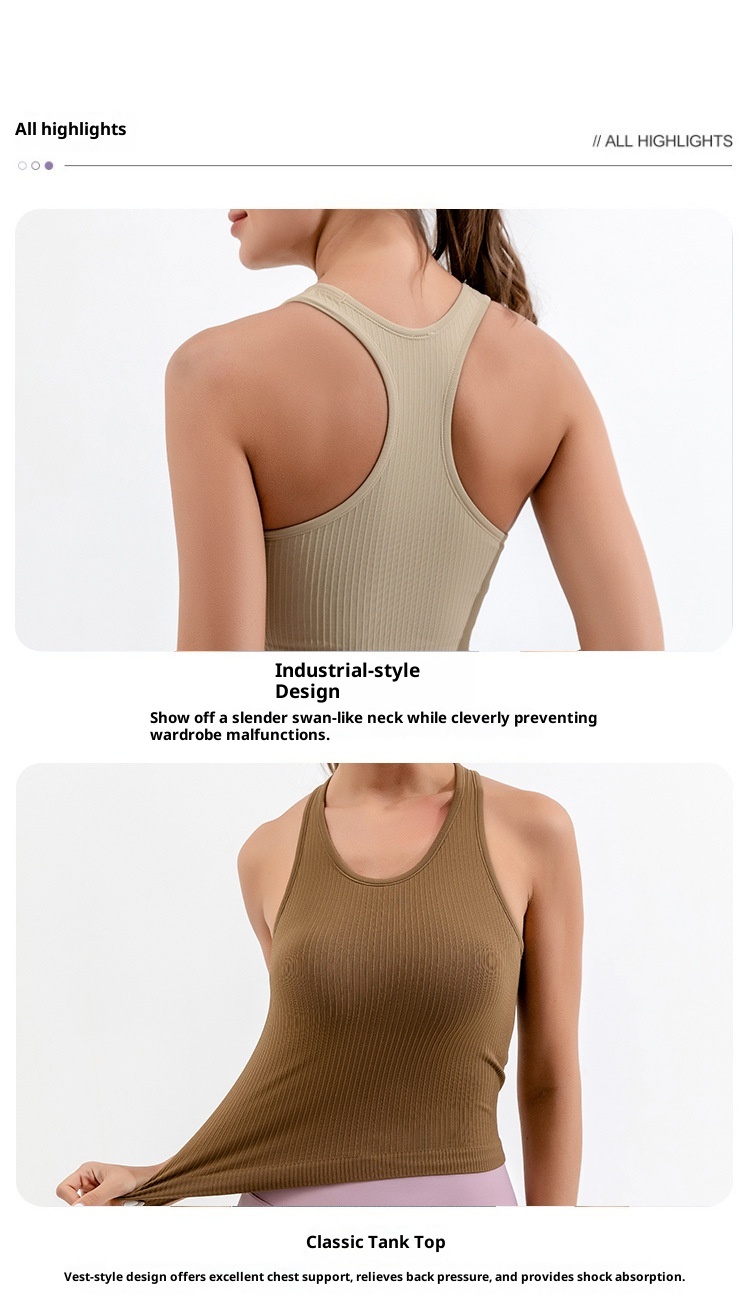 ActiveGo Double Layer Moisture-Wicking Sports Bra With Chest Pads Outdoor Casual Training LULU High Elastic Yoga Top_voghion.com