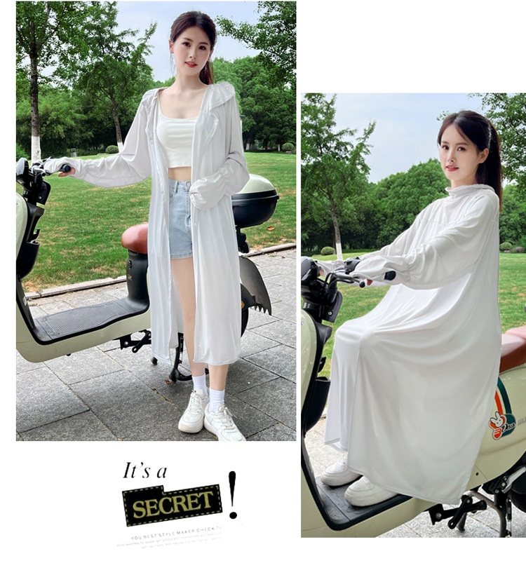 Abbigliamento protettivo per moto elettrica ActiveGo ActiveGo da donna, capospalla lungo, antivento e antisole, maglietta anti-esposizione al sole da donna_voghion.com